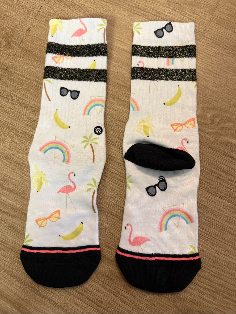 Brand New Stance Tropical Flamingo Crew Socks Size Small